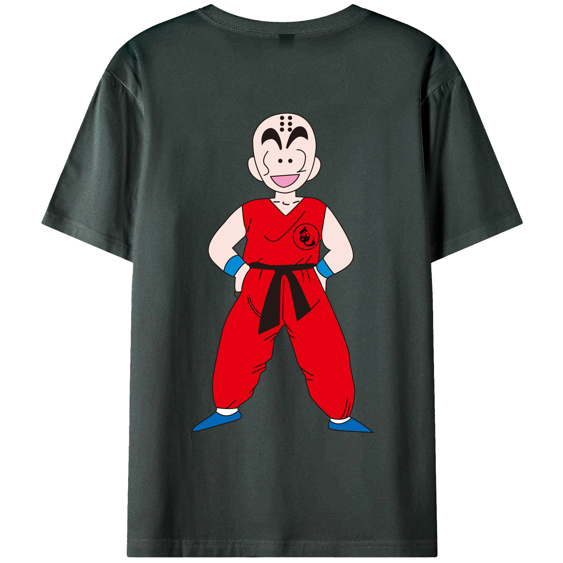 （画像用） ドラゴンボール クリリン DRAGON BALL krillin 綿100％ メンズ半袖Tシャツ（バックプリント） 通気性